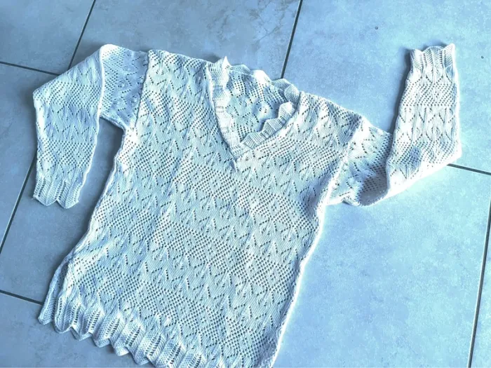 Pull crochet taille M - photo numéro 2