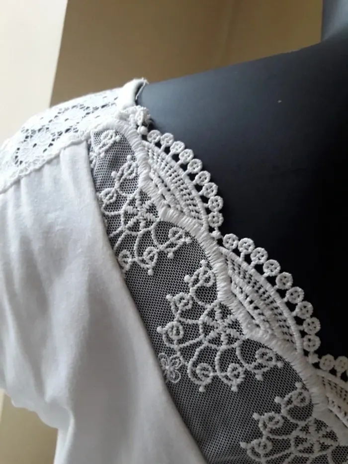 Débardeur blanc / dos en dentelle taille 38 / Shein - photo numéro 7