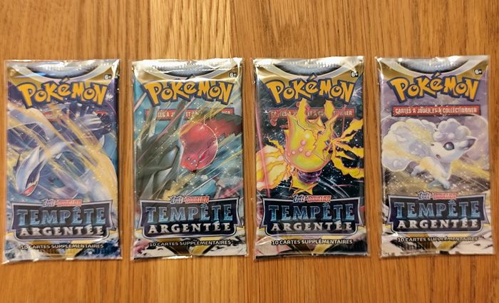 Artset 4 booster Pokémon Tempête Argentée Épée et Bouclier EB12 Neuf