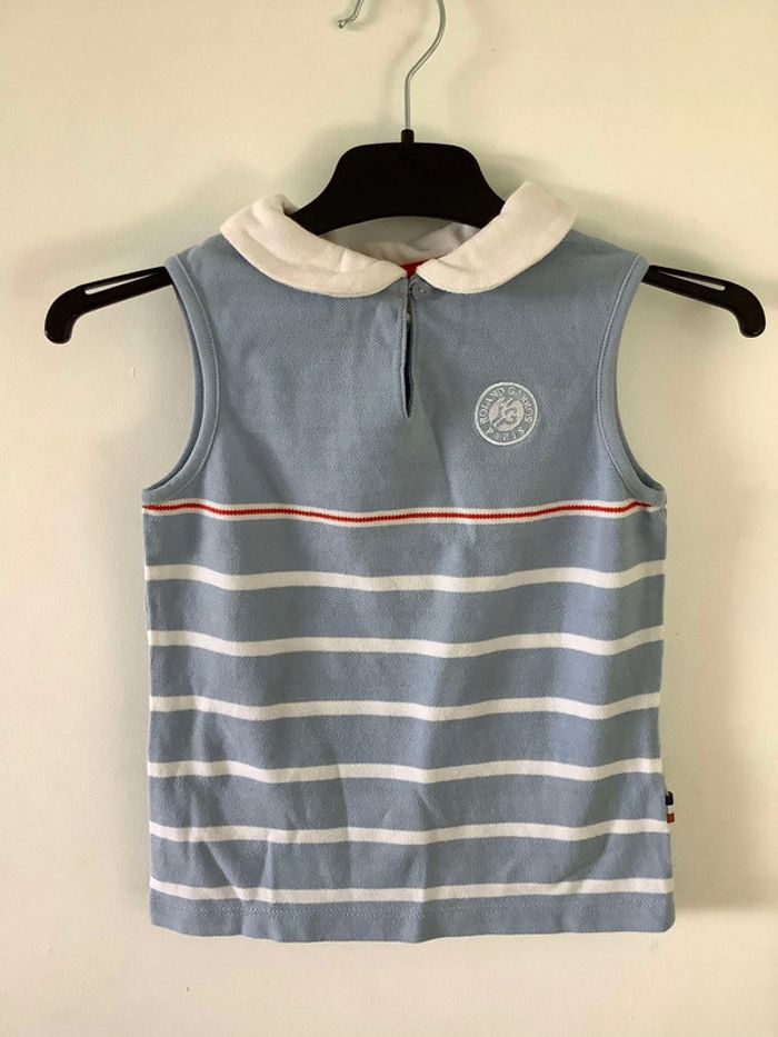Débardeur polo / col claudine Roland Garros 4/ 5 ans