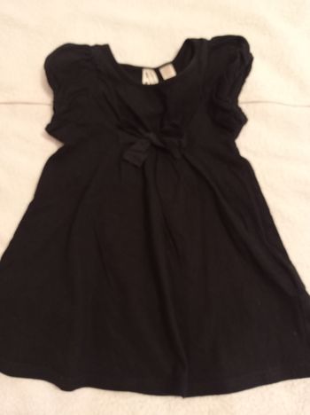 Robe noire pur coton avec joli nœud devant taille 3 ans 94 cm noir voir jolie photo