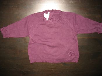 PULL FIN VIOLET BÉBÉ FILLE "H&M" - 6 MOIS - n°01