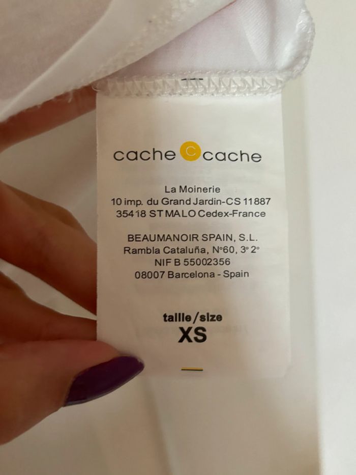 Top blanc • Cache Cache • Taille XS - photo numéro 4