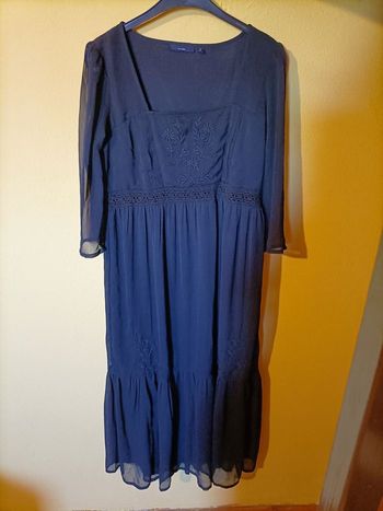 Robe longue bohème noire brodée KIABI