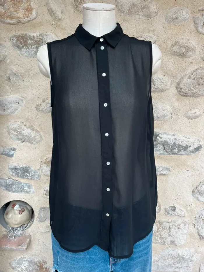 H&M - Haut top transparent chemise sans manches