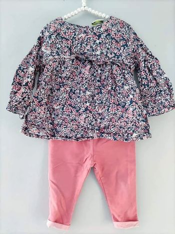 9 mois bébé fille blouse tape à l œil et pantalon kiabi