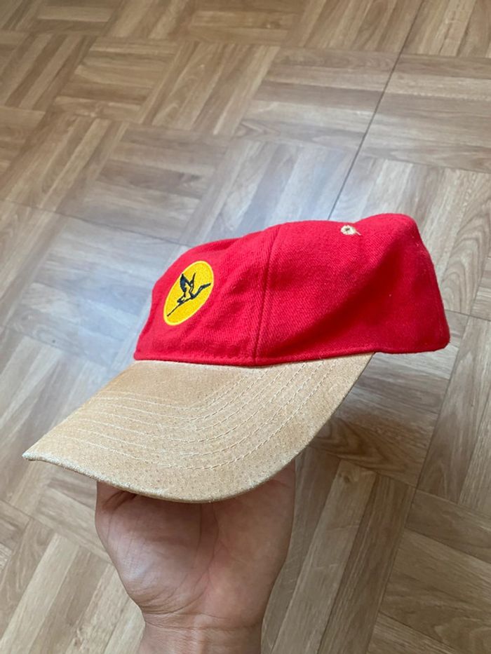 Casquette rouge et marron vintage logo brodé - photo numéro 2