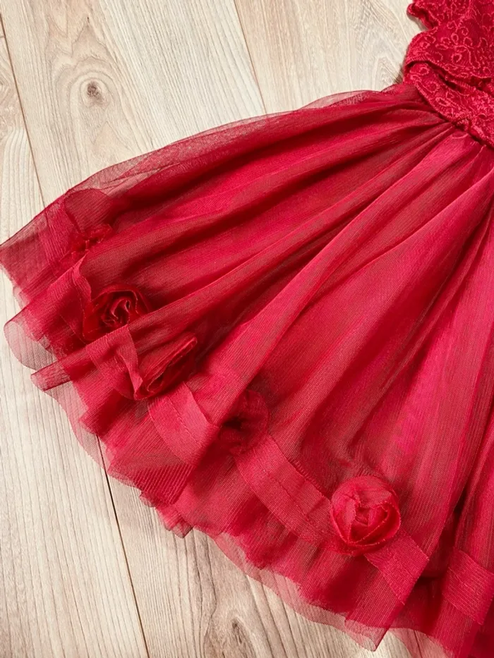 Taille 4 ans Robe princesse fille Orchestra rouge bordeaux * broderie tulle * 🌹 - photo numéro 4