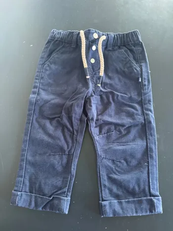 Pantalon bleu marine obaibi taille 12 mois 74 cm