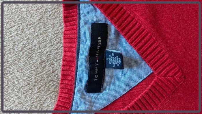 Pull Tommy Hilfiger taille M homme rouge - photo numéro 3
