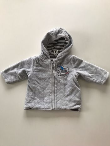 Manteau bébé gris à capuche Orchestra 3 mois