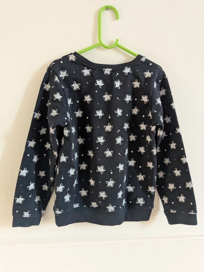 Pull bleu marine renards blancs Tex 7-8 ans - photo numéro 3