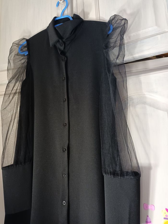 Robe tunique organza noire - photo numéro 2