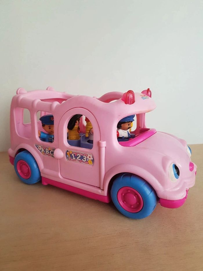 Fisher price car scolaire rose, sonore et lumineux Little people de Fisher Price - photo numéro 5