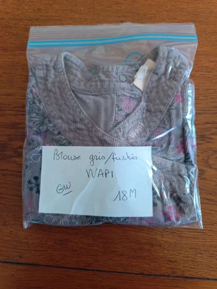 Blouse gris fuchsia Wapi 18M - photo numéro 6