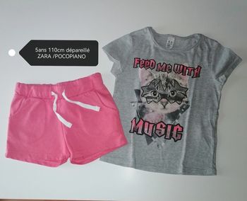 Tee-shirt et short 5ans 110cm Zara Pocopiano