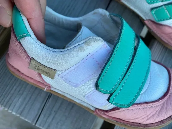 Chaussures baskets cuir Timmo smart sport plus personnalisés blanc rose 26 émeraude - photo numéro 6