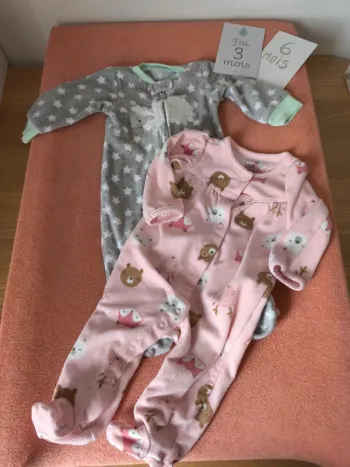 Lot pyjamas polaire 3-6 mois