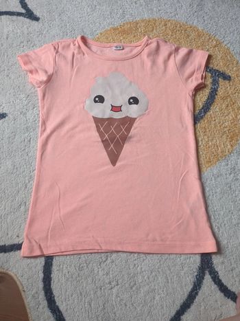 T-shirt glace Ice cream rose 7-8 ans