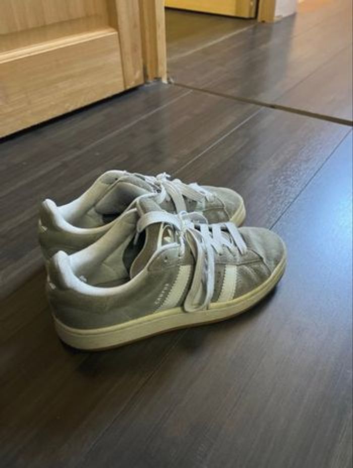ADIDAS CAMPUS - Daim Gris & Semelle Gomme - T. 38.5 - Style Rétro/Skate - photo numéro 2