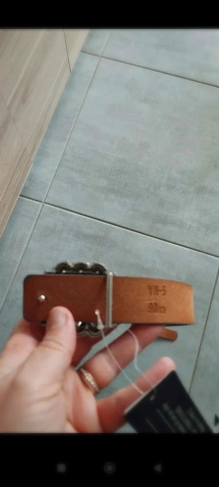 Ceinture grise boucle argenté 90 cm - photo numéro 7