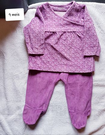 Pyjama velour vertbaudet 9 mois