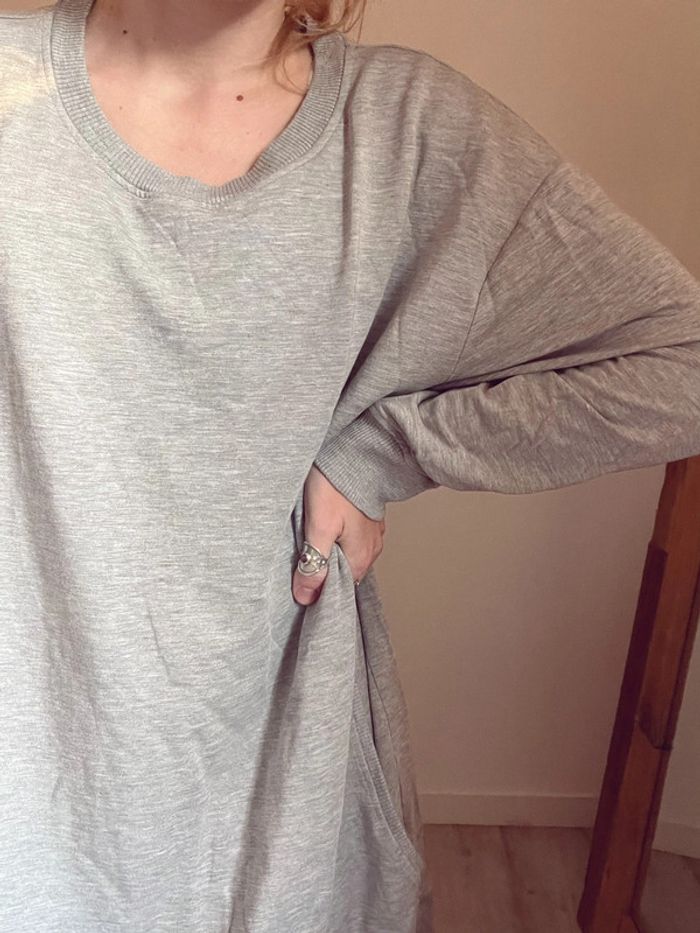 Magnifique robe allaitante grise oversize sweat-shirt boob neuve M - photo numéro 4