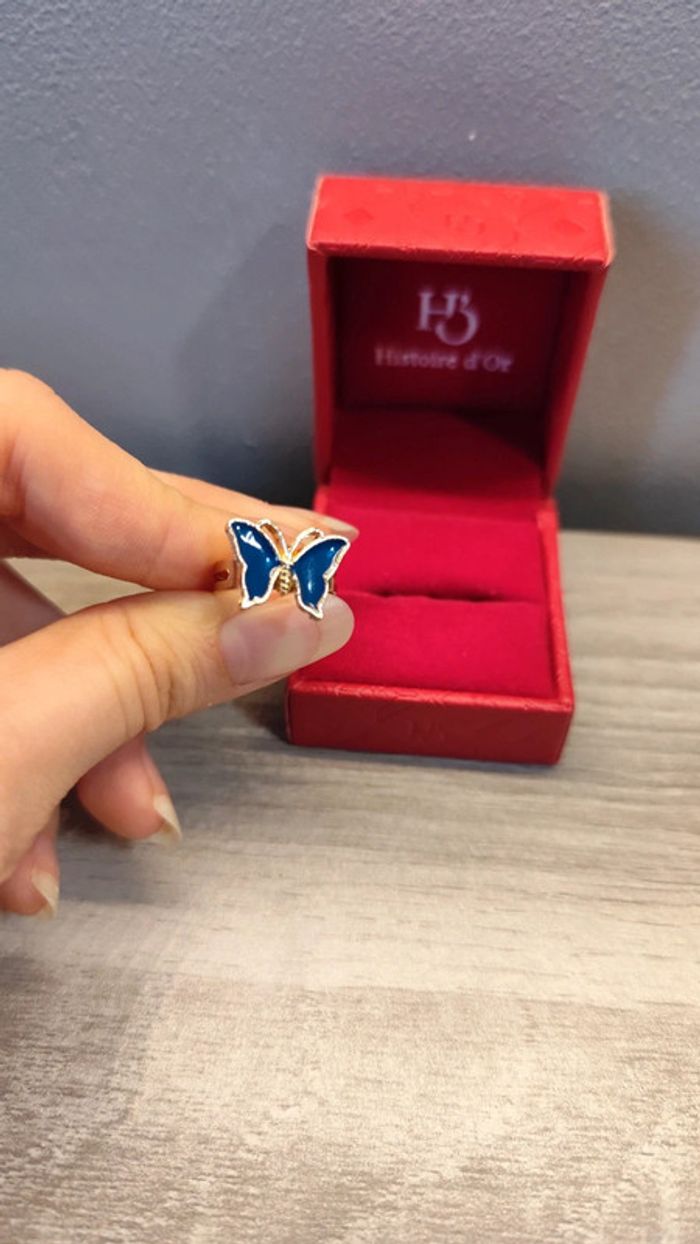 Bague papillon bleu 16mm - photo numéro 2