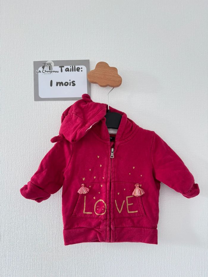 Gilet rose - taille 1 mois 🌸