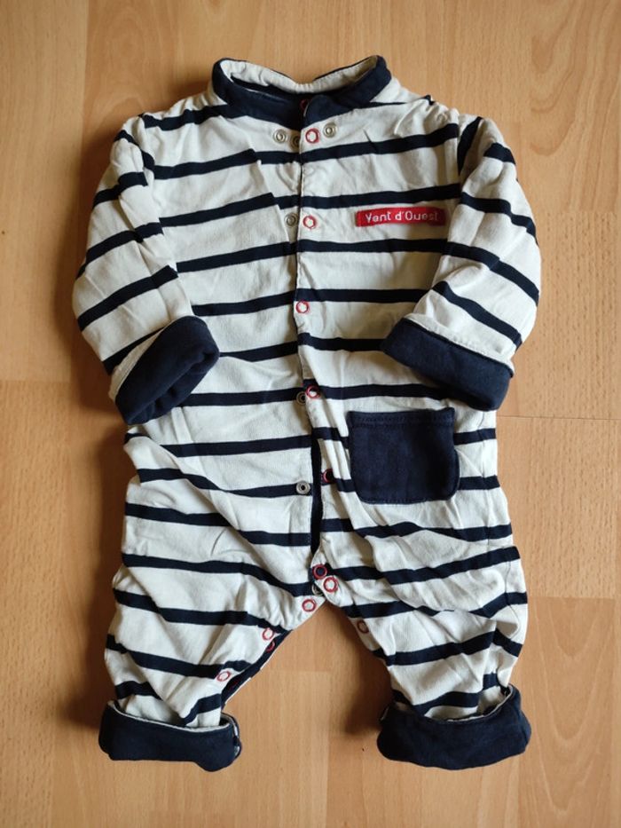 Grenouillère doublée réversible Vent d'Ouest en 6M - photo numéro 3