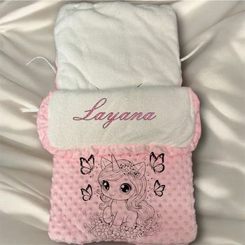 Chancelière de poussette personnalisée licorne