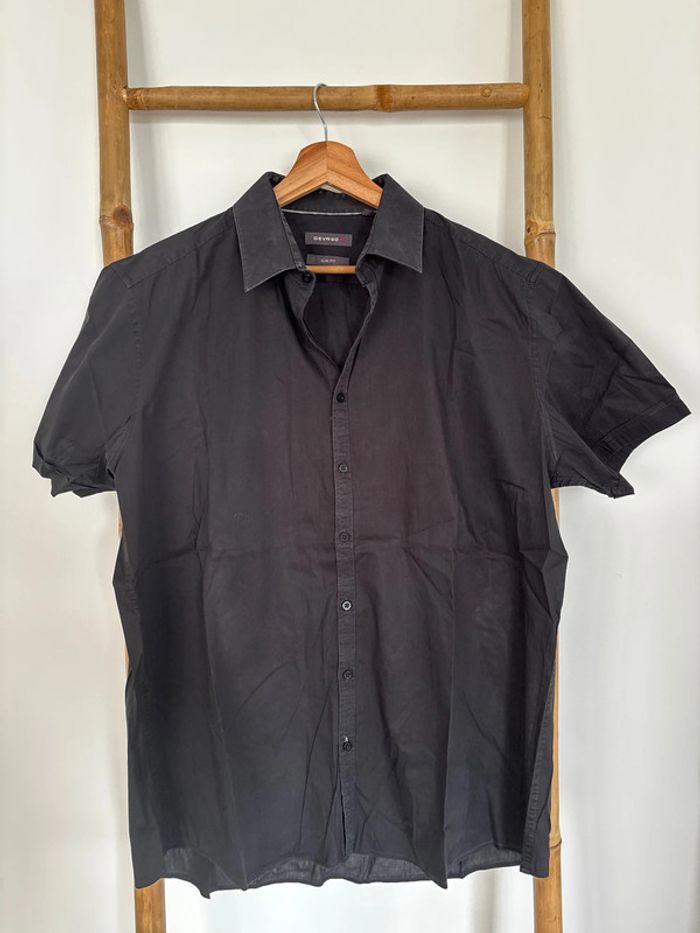 Chemisette chemise manches courtes noire devred taille XL