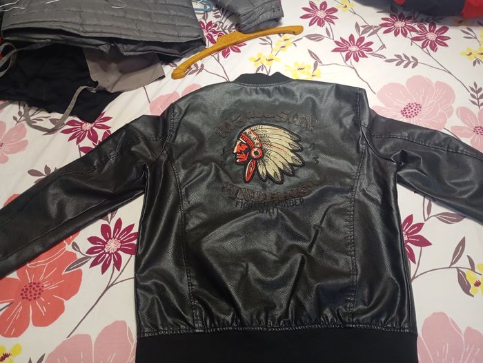 Blouson  aviateur simili cuir neuf sans étiquette logo indians - photo numéro 4