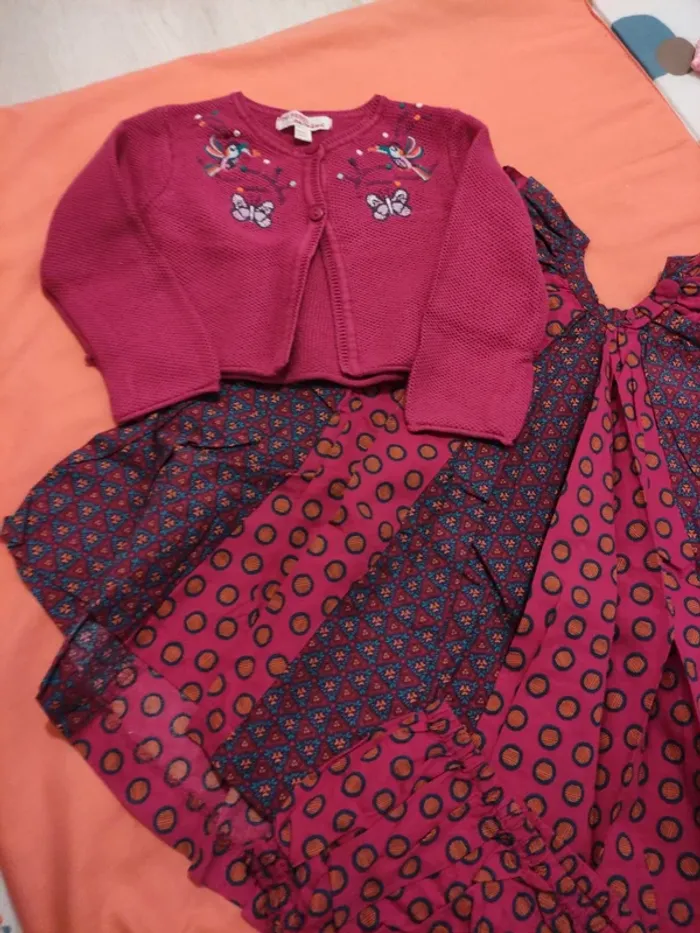 Ensemble d été robe et gilet du pareil au même neuf jamais porté taille 18 mois - photo numéro 3