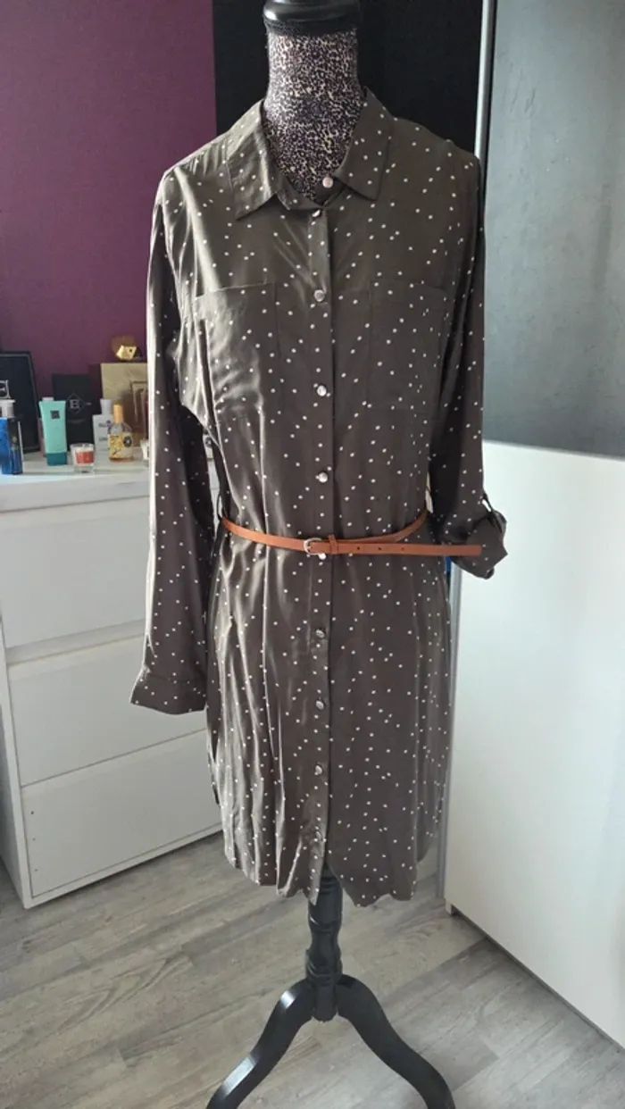 Robe Chemise  kaki de chez Anna Karel en Taille 40/L - photo numéro 10