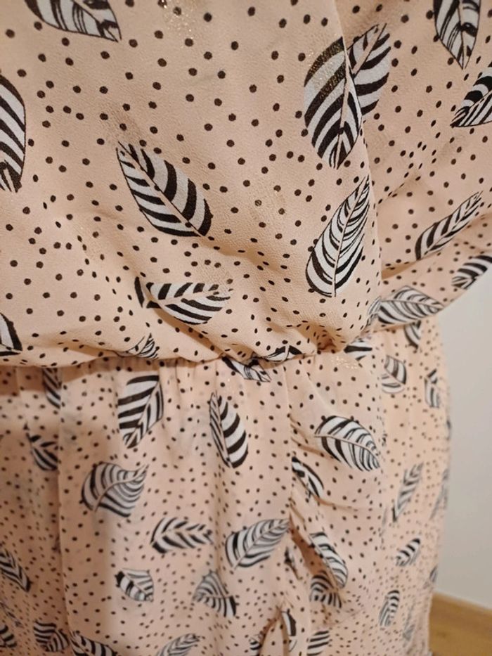 Robe fluide à imprimé Plumes Flamant Rose taille S 36 - photo numéro 6