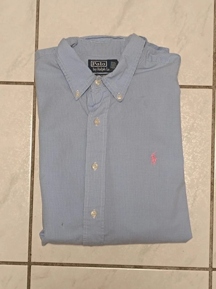 🟦 Chemise Ralph Lauren à petits carreaux – Taille L – Manches courtes (Custom Fit) - photo numéro 14