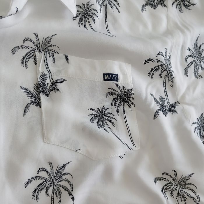 Chemise homme hawaïenne imprimée blanche à manches courtes MZ72 taille XL - photo numéro 3