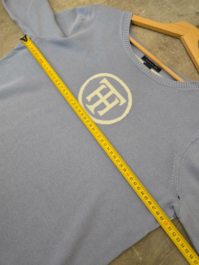 Pull Tommy Hilfiger lavande L logo TH rayédans le dos / casual chic doux - photo numéro 8