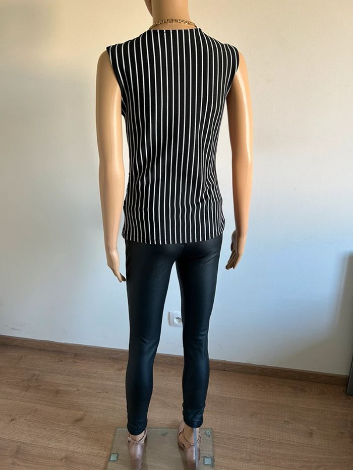 Haut rayé noir et blanc sans manches Morgan taille XS jamais porté - photo numéro 9