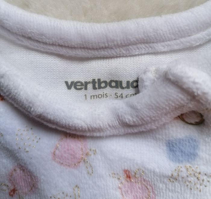 Lot 3 Pyjamas velours Verbaudet 1 mois 54cm - photo numéro 9