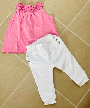 Ensemble débardeur + pantalon coton 6 mois / 68cm