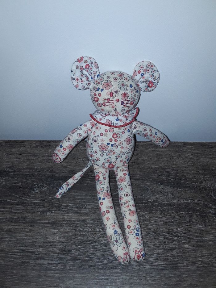 Petit Bateau - doudou souris coton fleuri