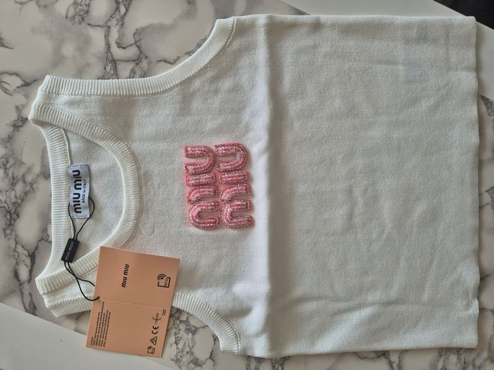 Haut miu miu  strass rose - photo numéro 3
