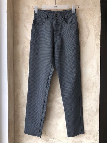 Pantalon taille haute à carreaux vintage