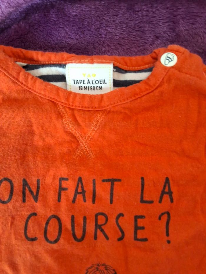 Tee-shirt manches longues orange - photo numéro 3