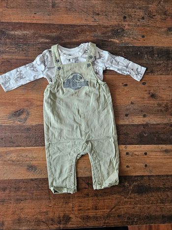 Salopette + t-shirt manches longues Jurrasic World 12mois