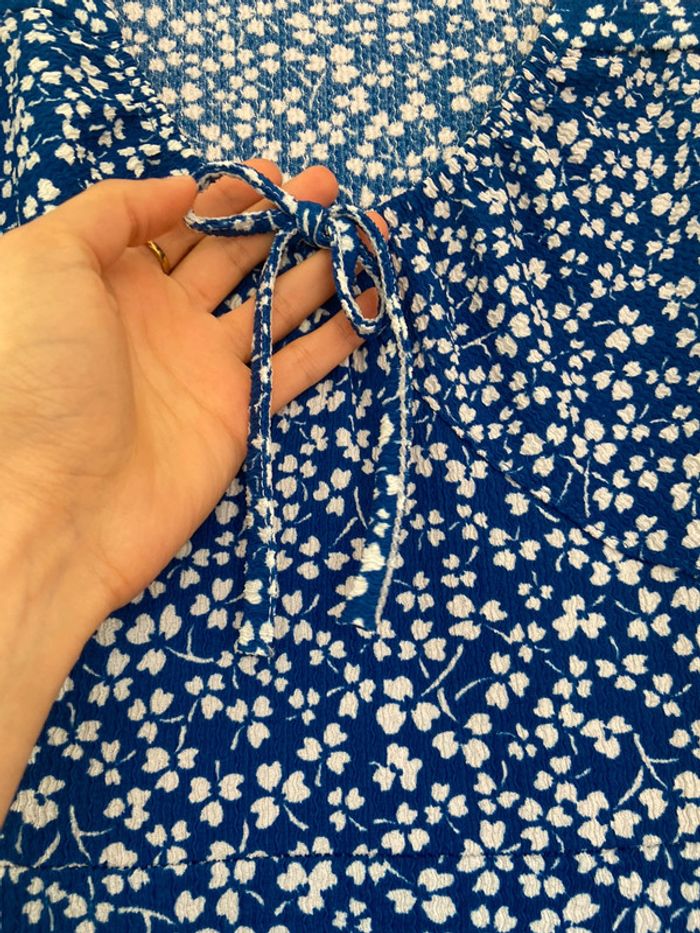 Robe d’été bleue à fleurs taille S - photo numéro 3