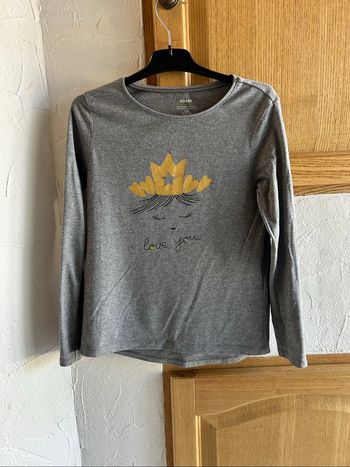 T-shirt manches longues gris - 10 ans