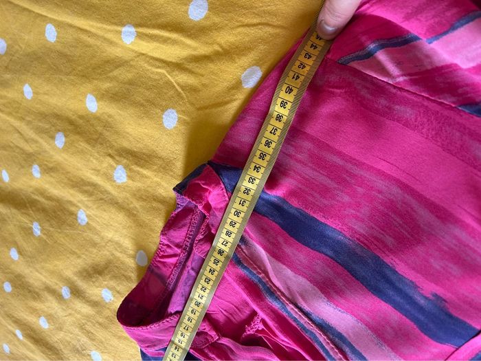Tunique blouse chemisier rose violet en viscose vintage - été manches 3/4 - taille 40 - photo numéro 8
